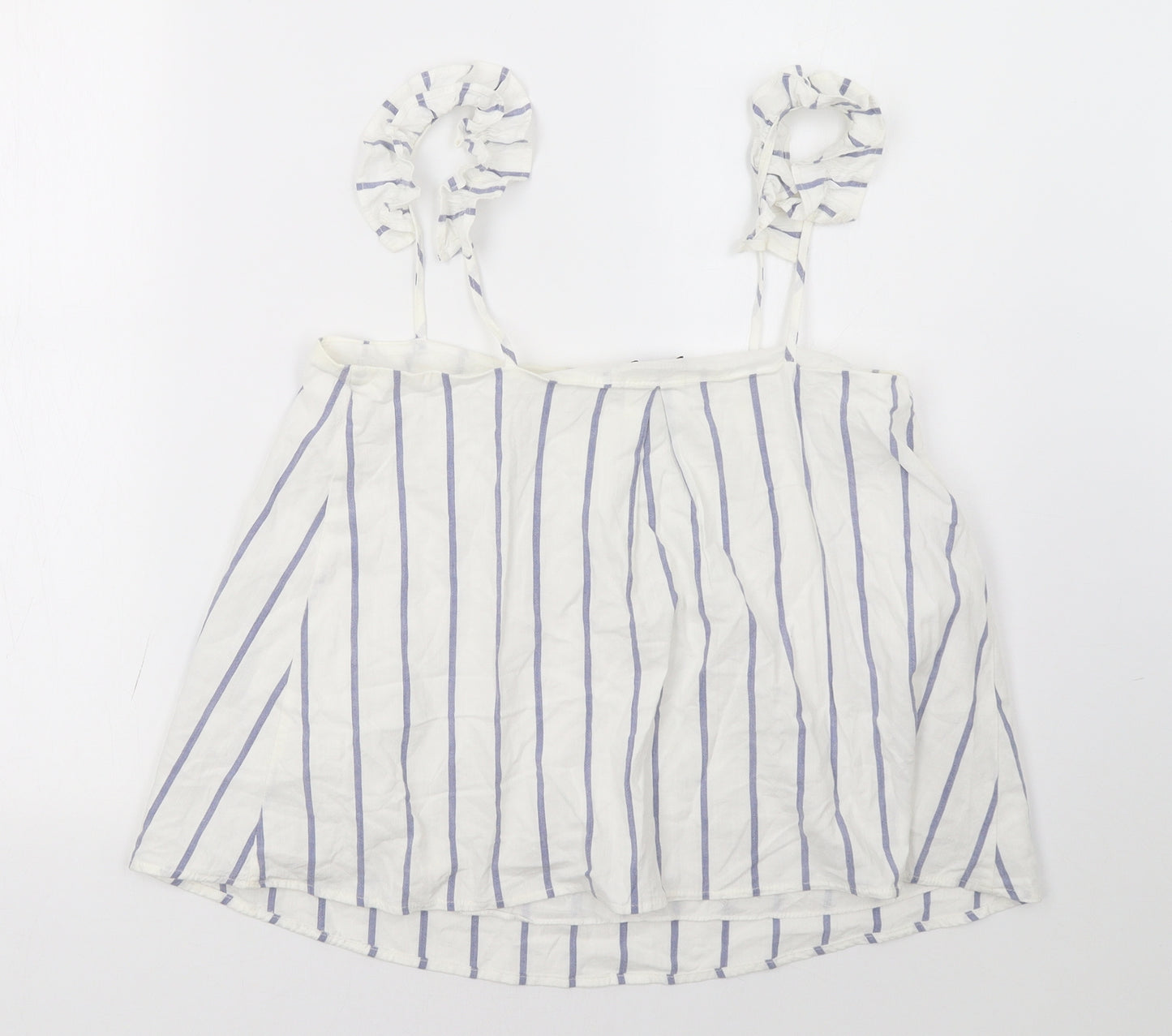 River Island Womens White Striped  Basic Tank Size 8