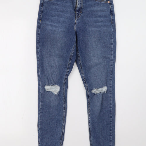 Topshop Womens Blue  Denim Skinny Jeans Size 28 L30 in