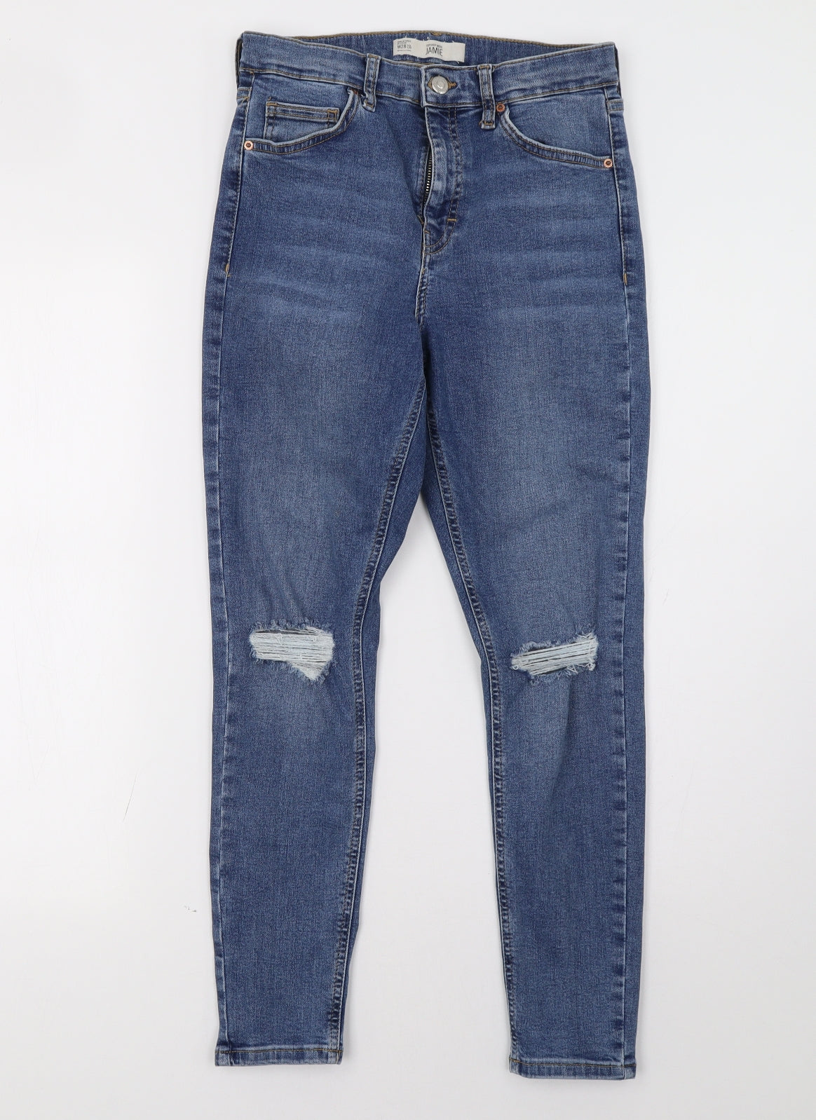 Topshop Womens Blue  Denim Skinny Jeans Size 28 L30 in