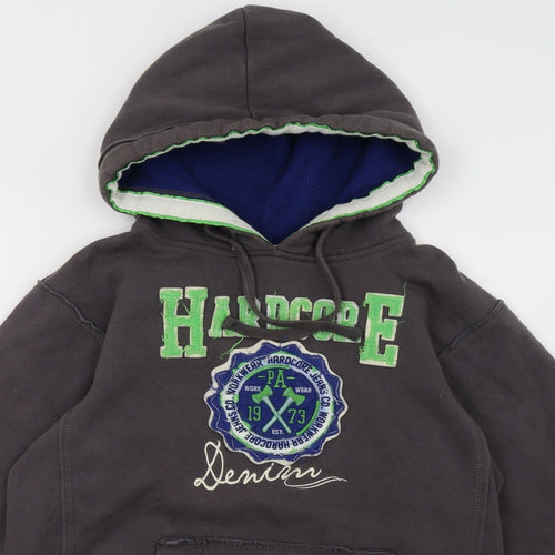Hard Core Mens Grey   Pullover Hoodie Size L