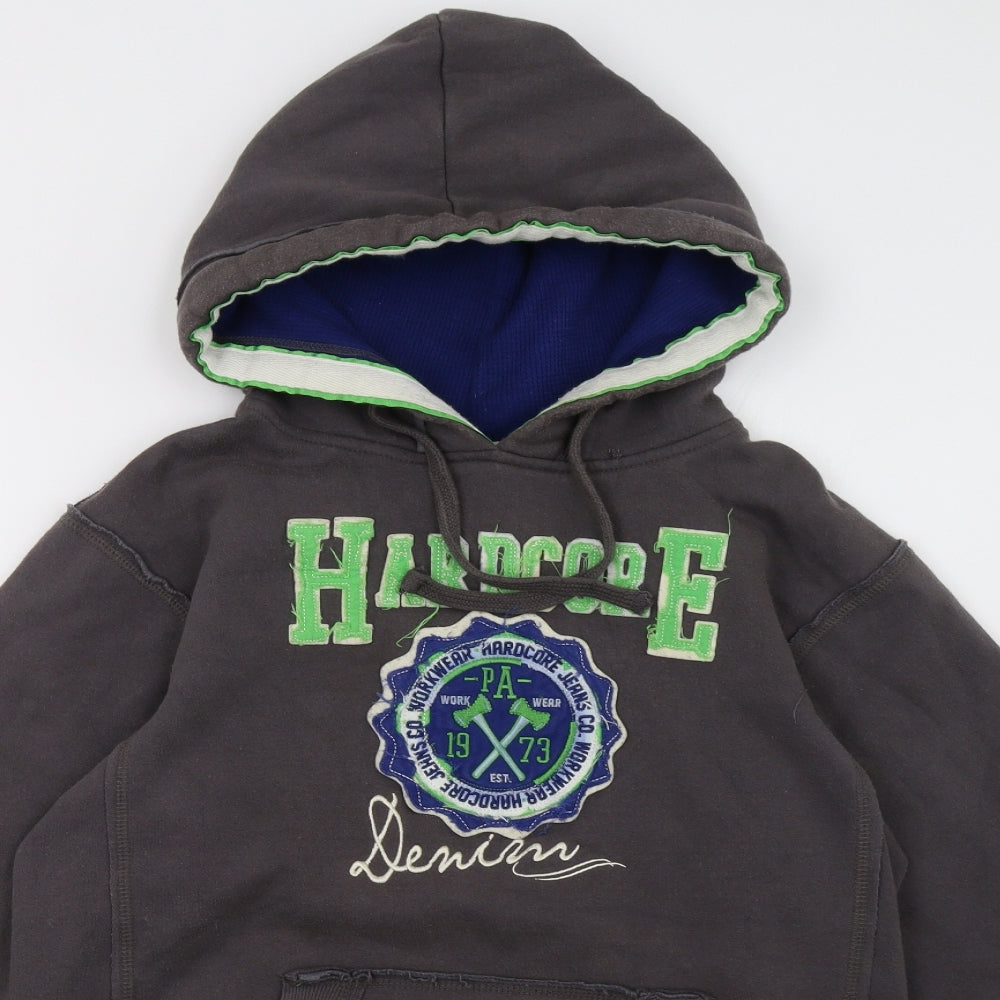 Hard Core Mens Grey   Pullover Hoodie Size L