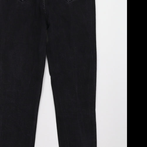 New Look Womens Black  Denim Straight Jeans Size 14 L28 in