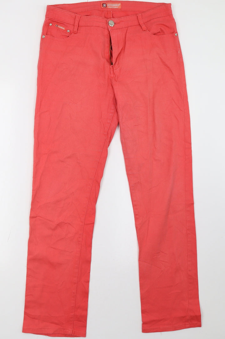 sunbird Womens Pink Denim Straight Jeans Size 33 L32 in