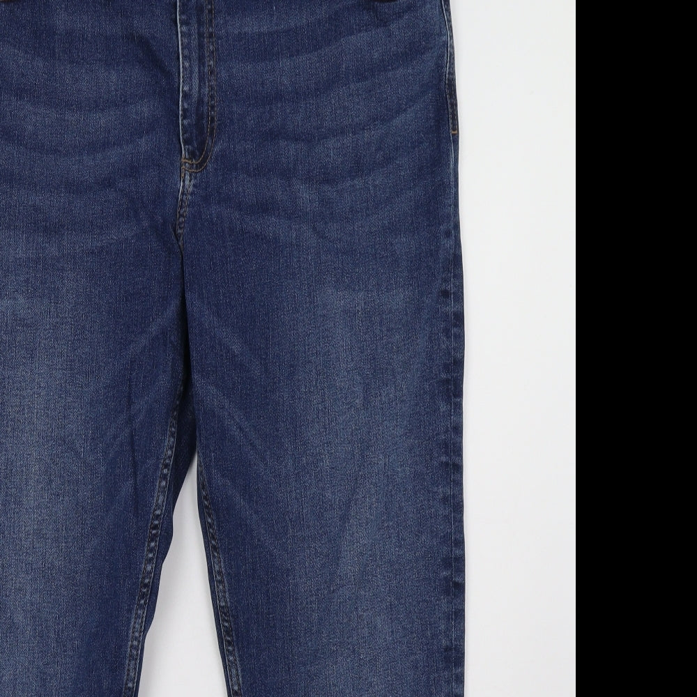 Marks and Spencer Womens Blue   Mom Jeans Size 18 L28 in
