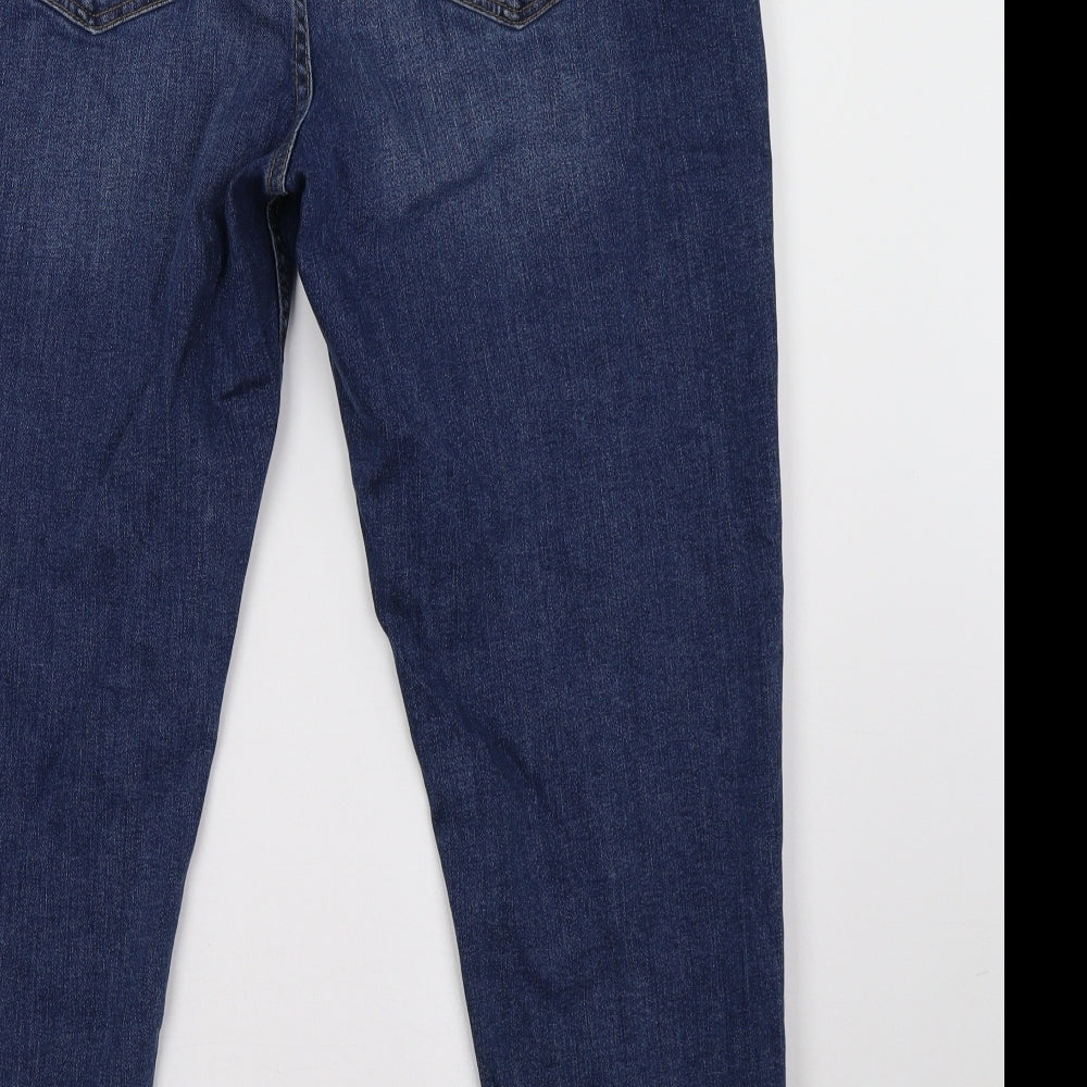 Marks and Spencer Womens Blue   Mom Jeans Size 18 L28 in