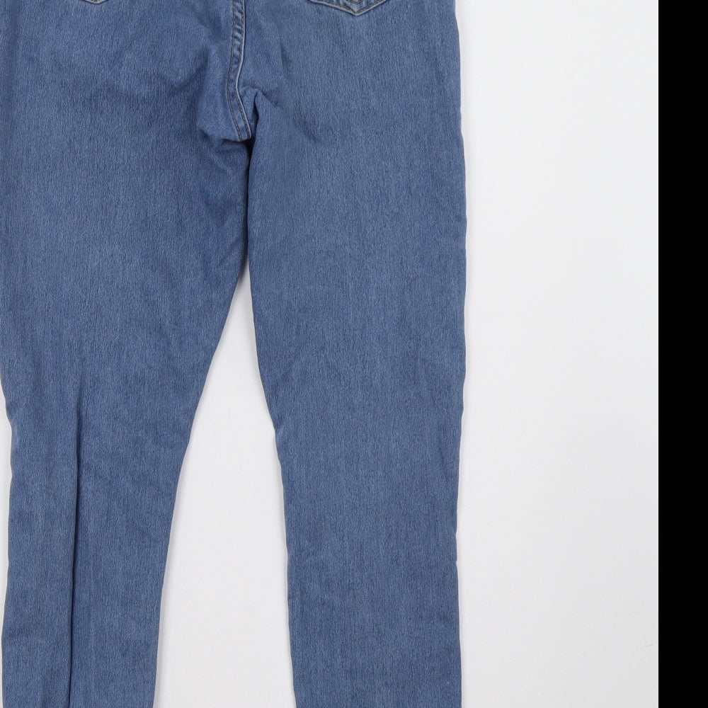 Boohoo Womens Blue  Denim Straight Jeans Size 10 L30 in