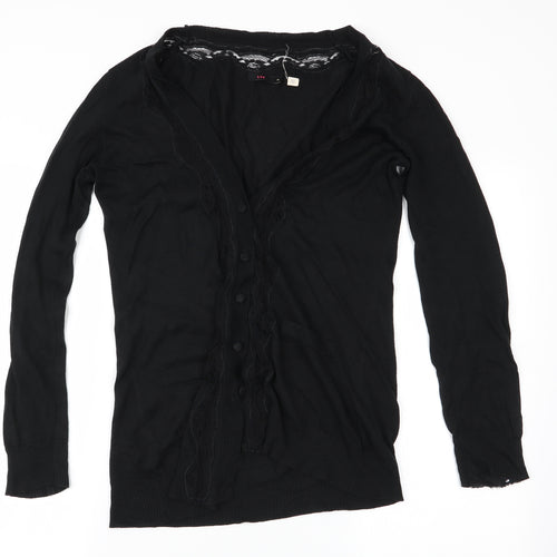 Lux Womens Black   Cardigan Jumper Size M