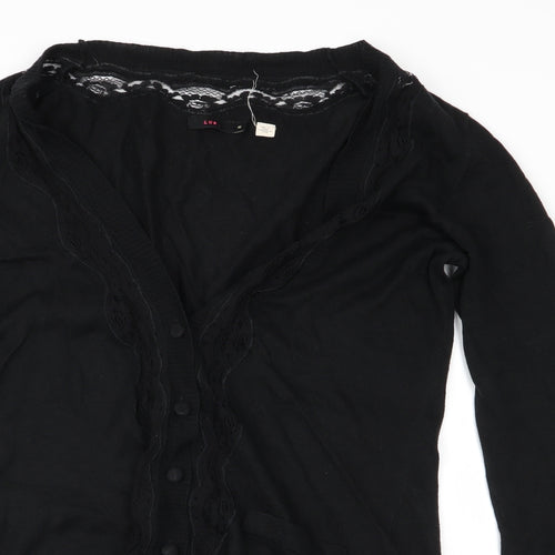 Lux Womens Black   Cardigan Jumper Size M