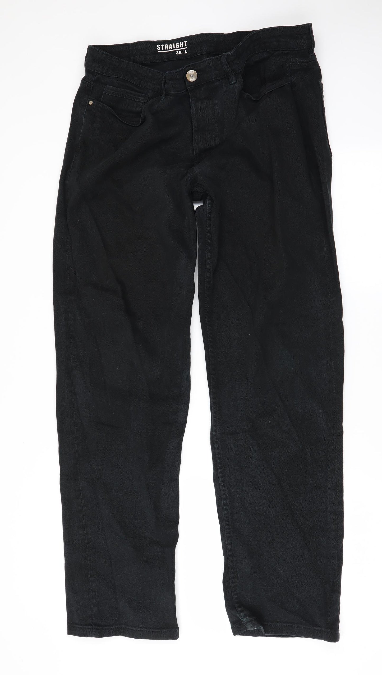 George Mens Black   Straight Jeans Size 38 L34 in