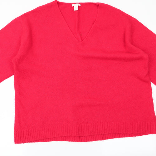 H&M Womens Red   Pullover Jumper Size L