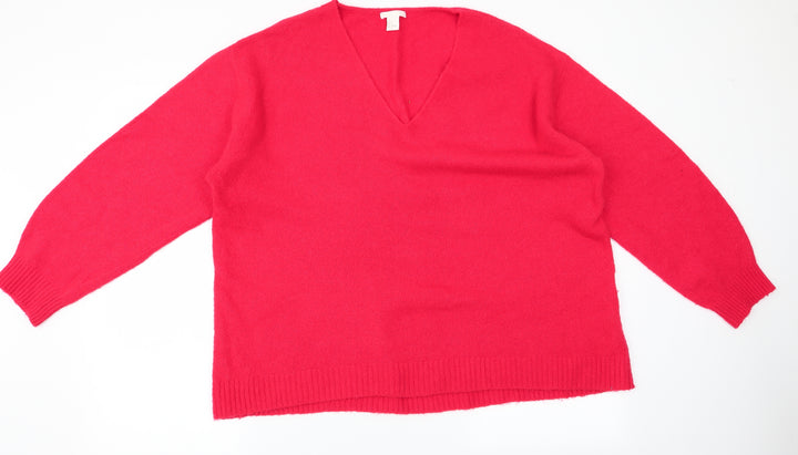 H&M Womens Red Pullover Jumper Size L