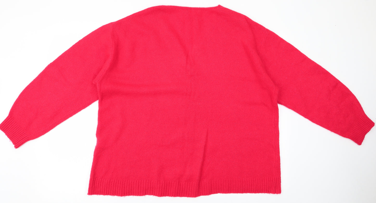 H&M Womens Red   Pullover Jumper Size L