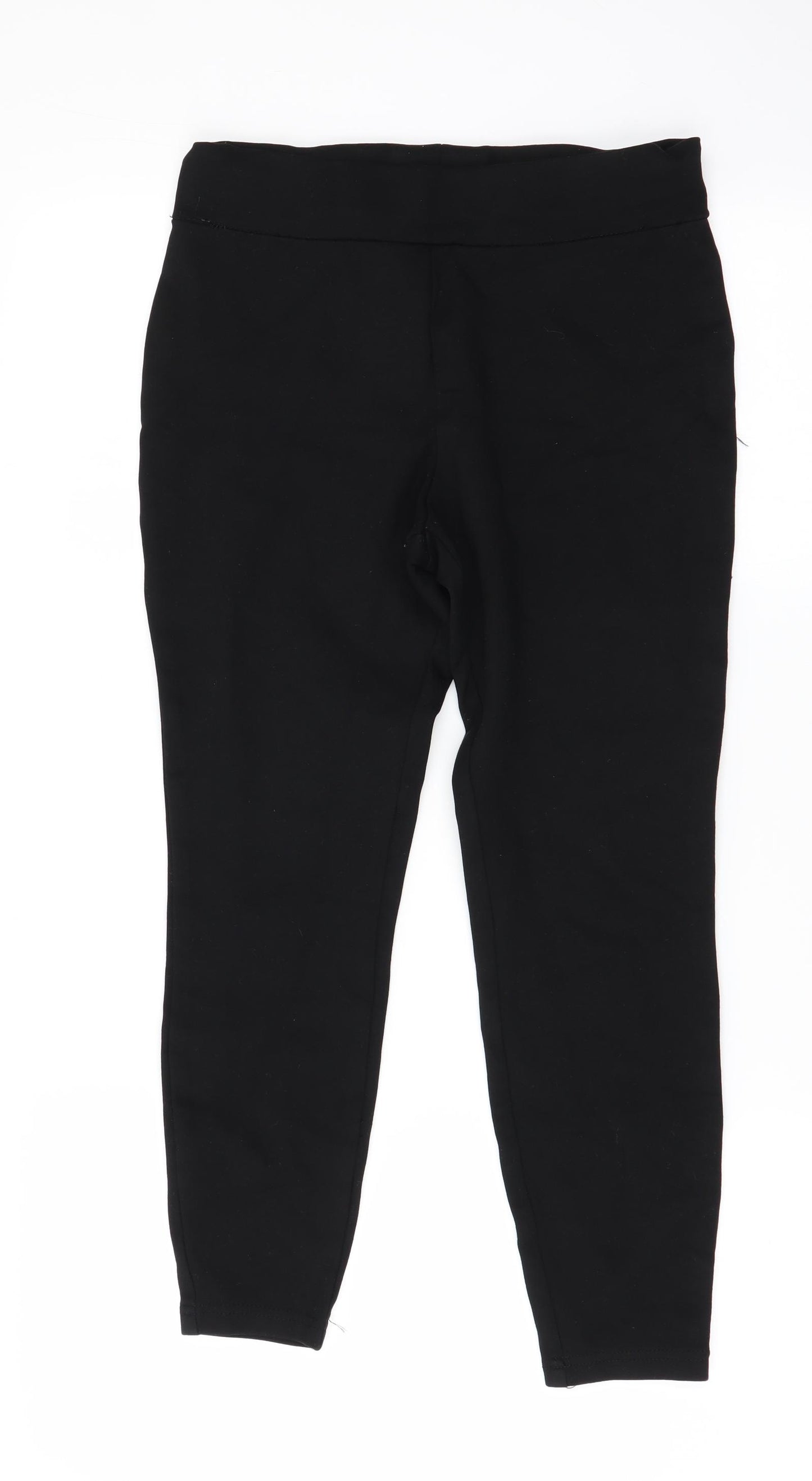 NEXT Womens Black   Cropped Leggings Size 12 L22.5 in