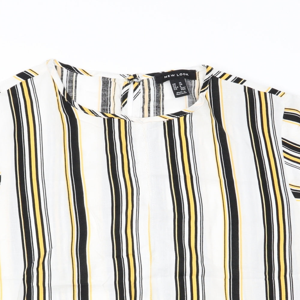 New Look Womens Multicoloured Striped  Basic Blouse Size 10