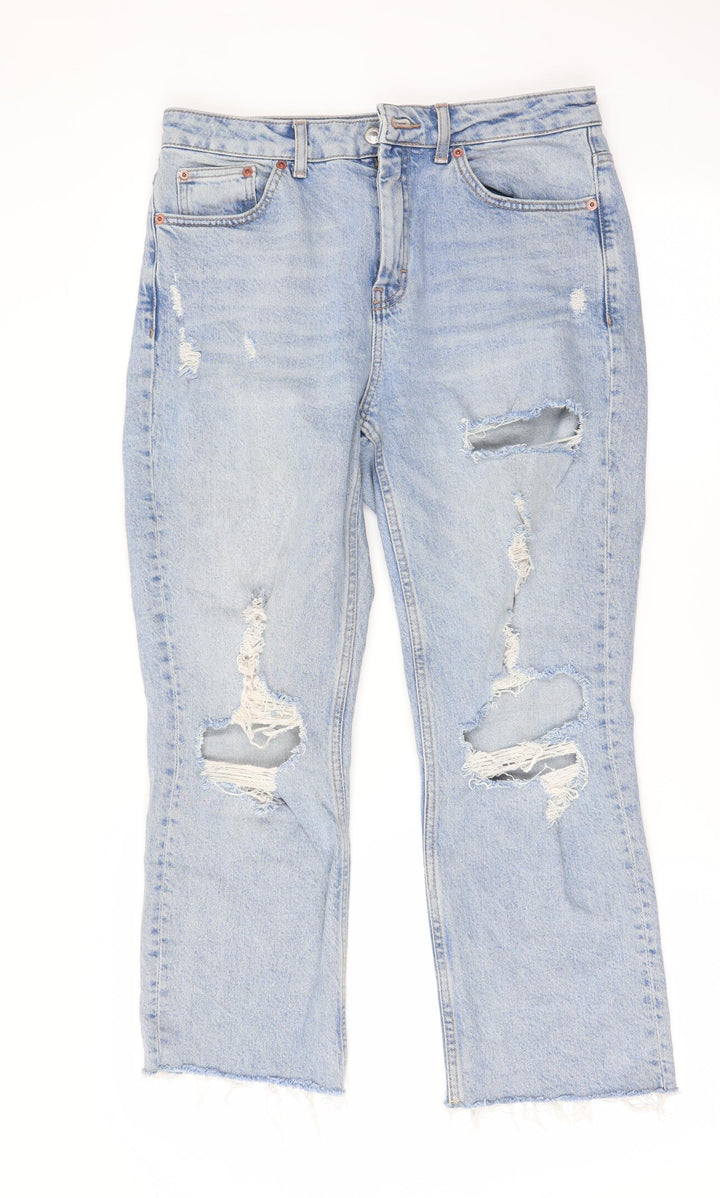 Topshop Womens Blue Straight Jeans Size 30 L24.5 in