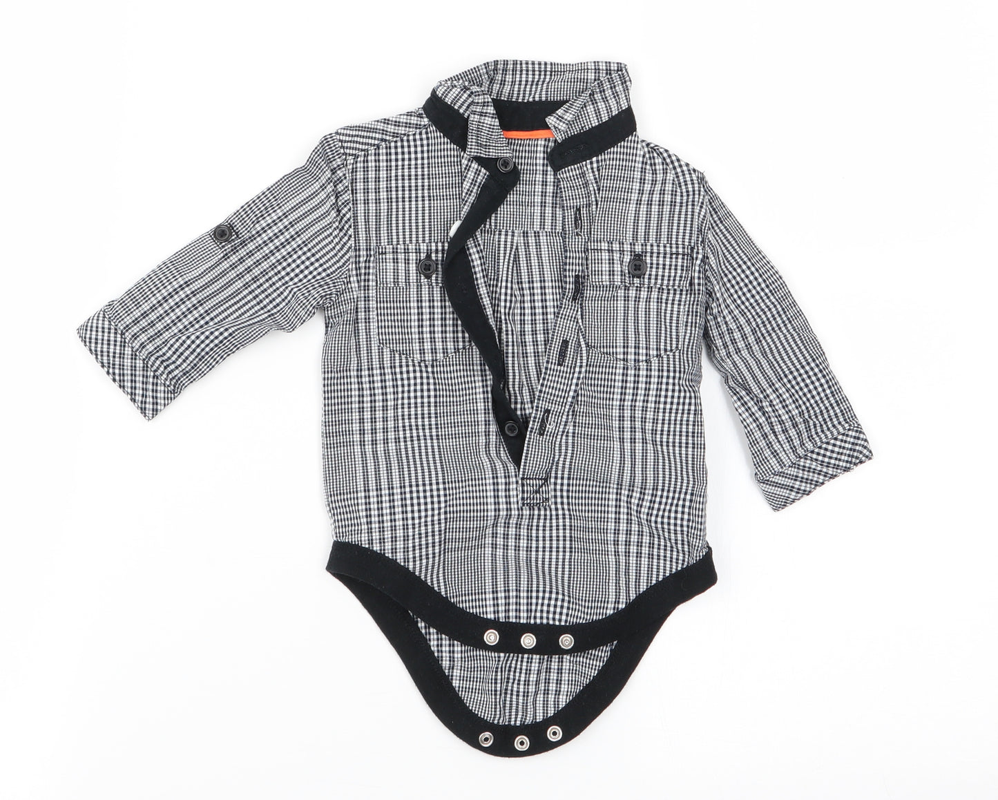 George Boys Black Check  Basic Casual Size 3-6 Months