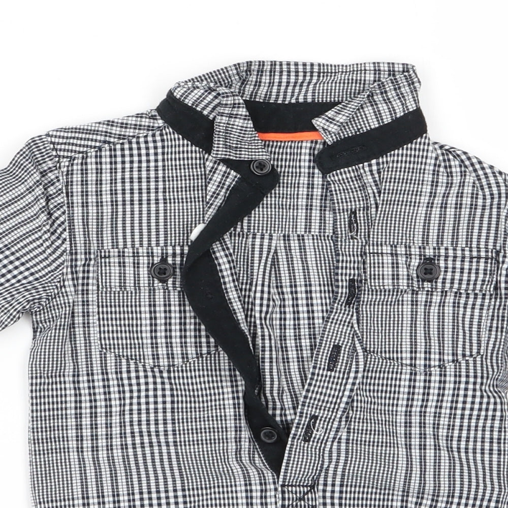 George Boys Black Check  Basic Casual Size 3-6 Months