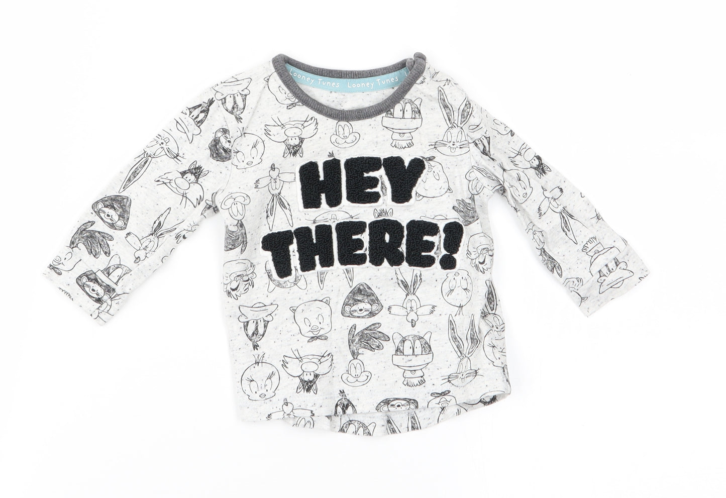 George Baby Grey   Basic T-Shirt Size 0-3 Months  - Looney Tunes