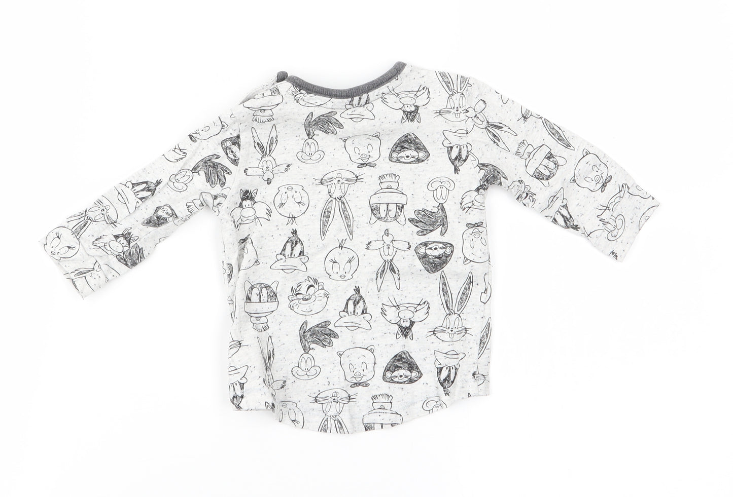 George Baby Grey   Basic T-Shirt Size 0-3 Months  - Looney Tunes