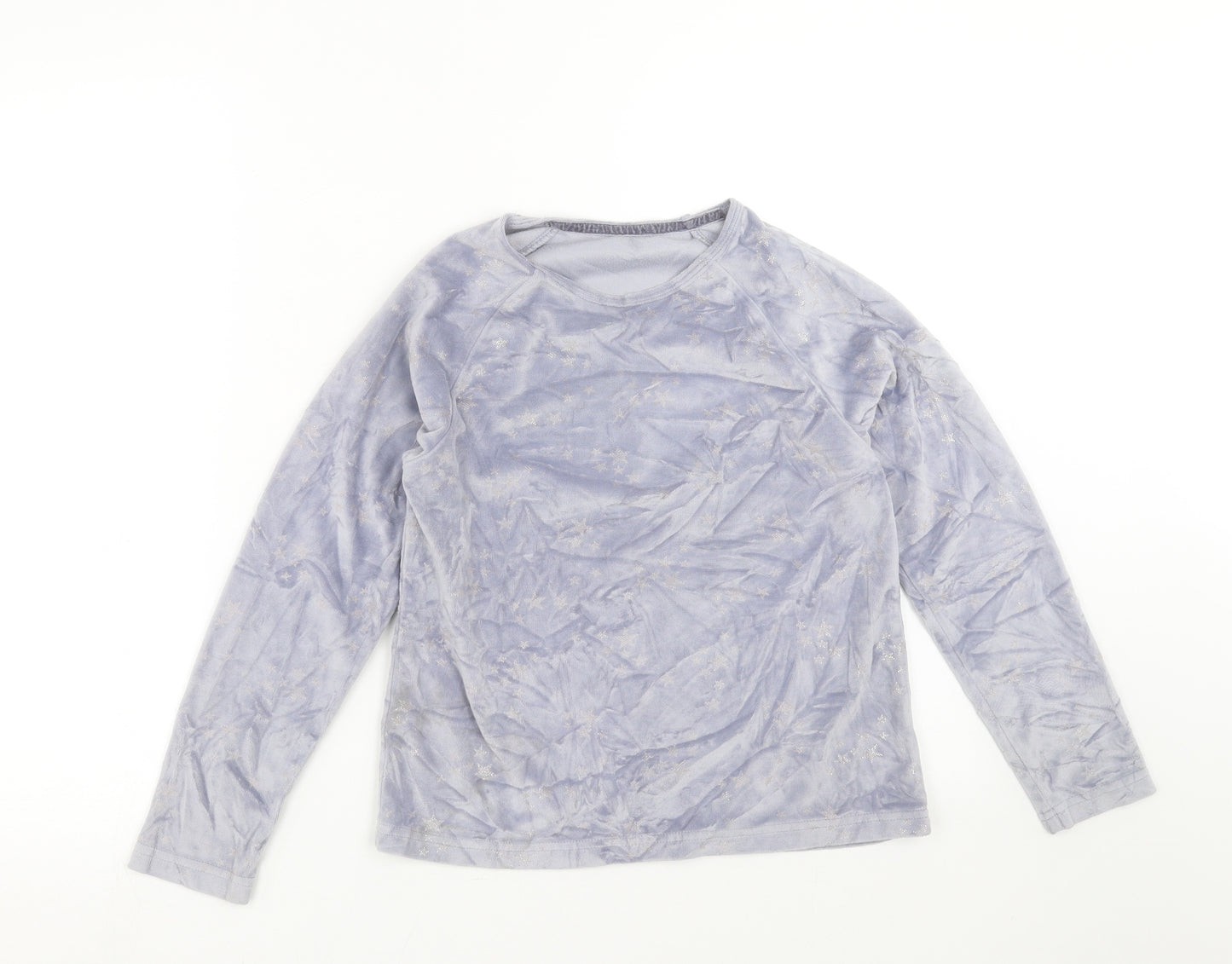George Girls Purple   Top Pyjama Top Size 10-11 Years  - star pattern
