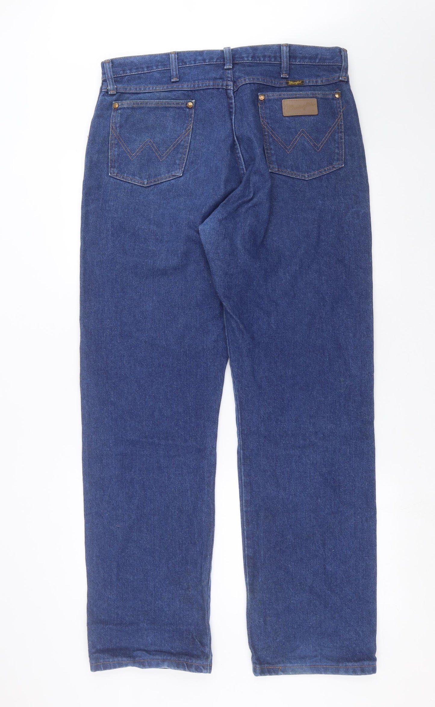 Wrangler Mens Blue  Denim Straight Jeans Size 36 in L32 in