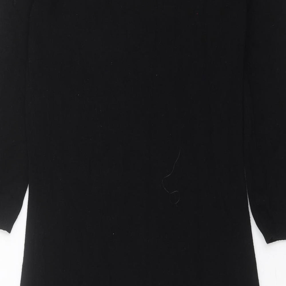 Primark Womens Black  Knit Jumper Dress  Size 10  - beaded