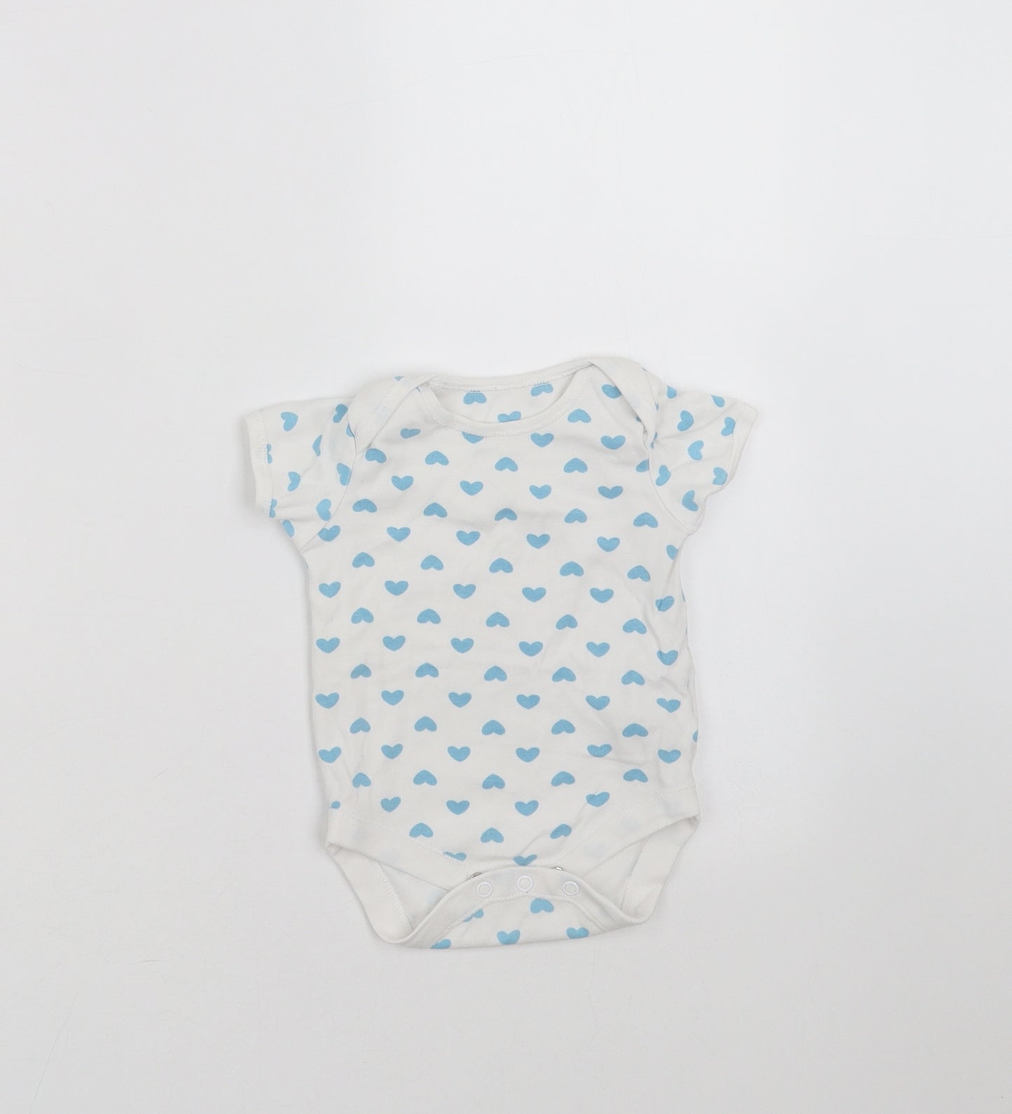 Mothercare Baby White   Babygrow One-Piece Size 3-6 Months  - Heart pattern