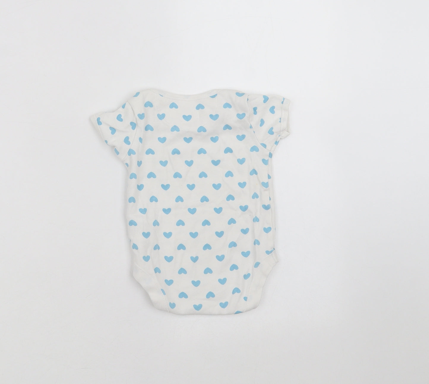 Mothercare Baby White   Babygrow One-Piece Size 3-6 Months  - Heart pattern