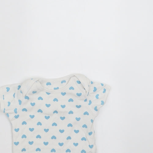 Mothercare Baby White   Babygrow One-Piece Size 3-6 Months  - Heart pattern