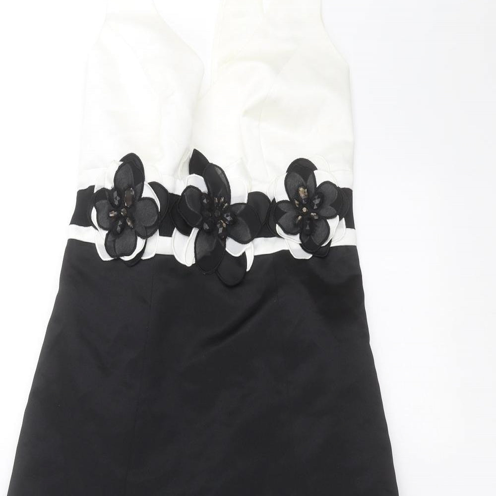 Debut Womens Black   Shift  Size 8  - floral detail