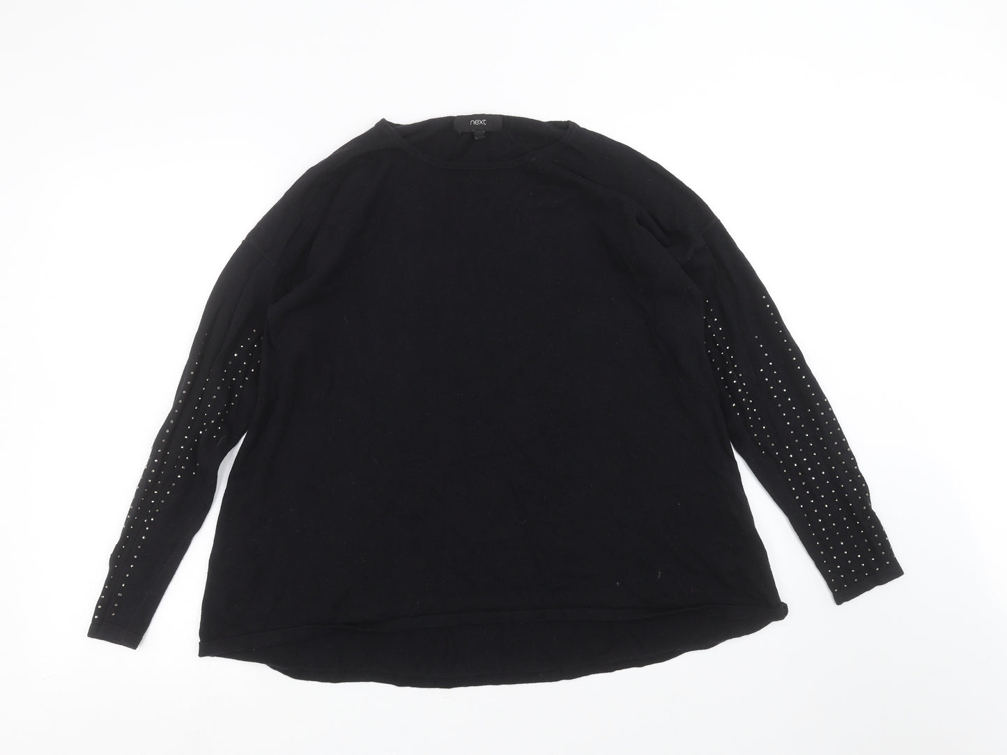 NEXT Womens Black  Knit Pullover Jumper Size 12  - Rhinestone detail