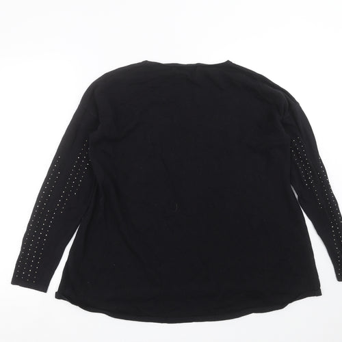 NEXT Womens Black  Knit Pullover Jumper Size 12  - Rhinestone detail