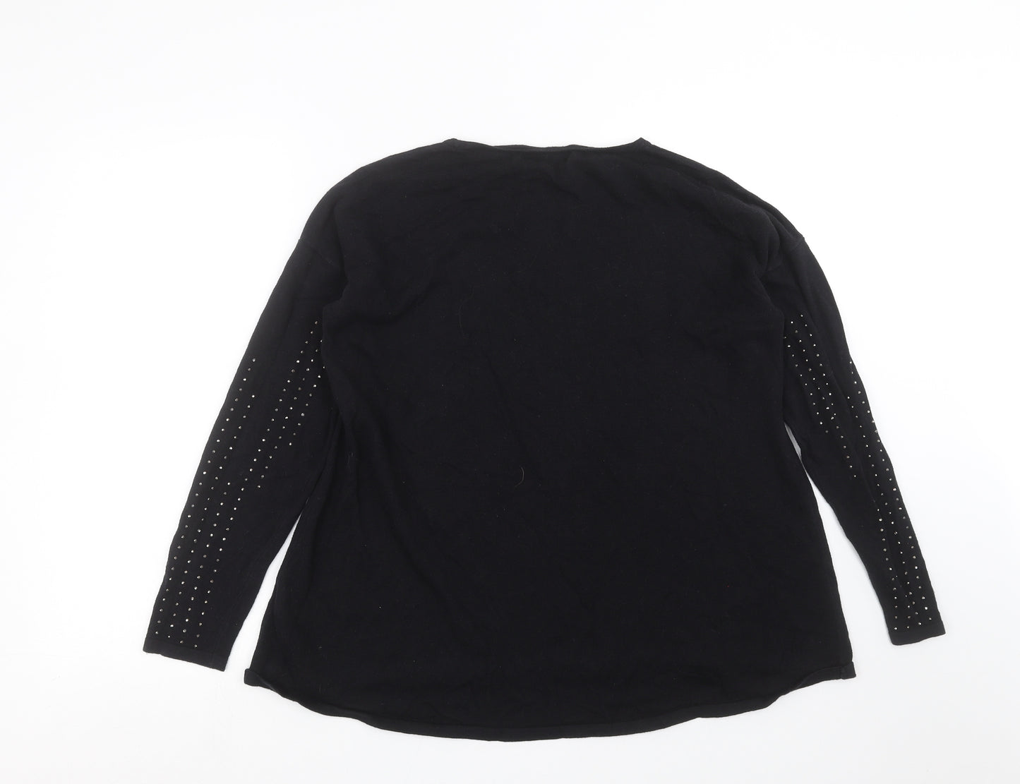 NEXT Womens Black  Knit Pullover Jumper Size 12  - Rhinestone detail