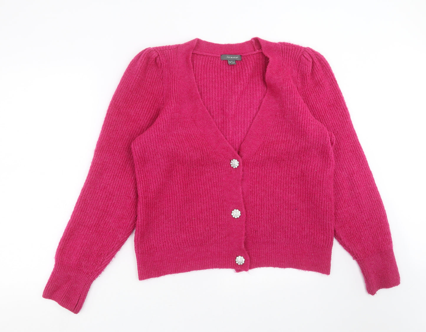 Primark Womens Pink  Knit Cardigan Jumper Size L