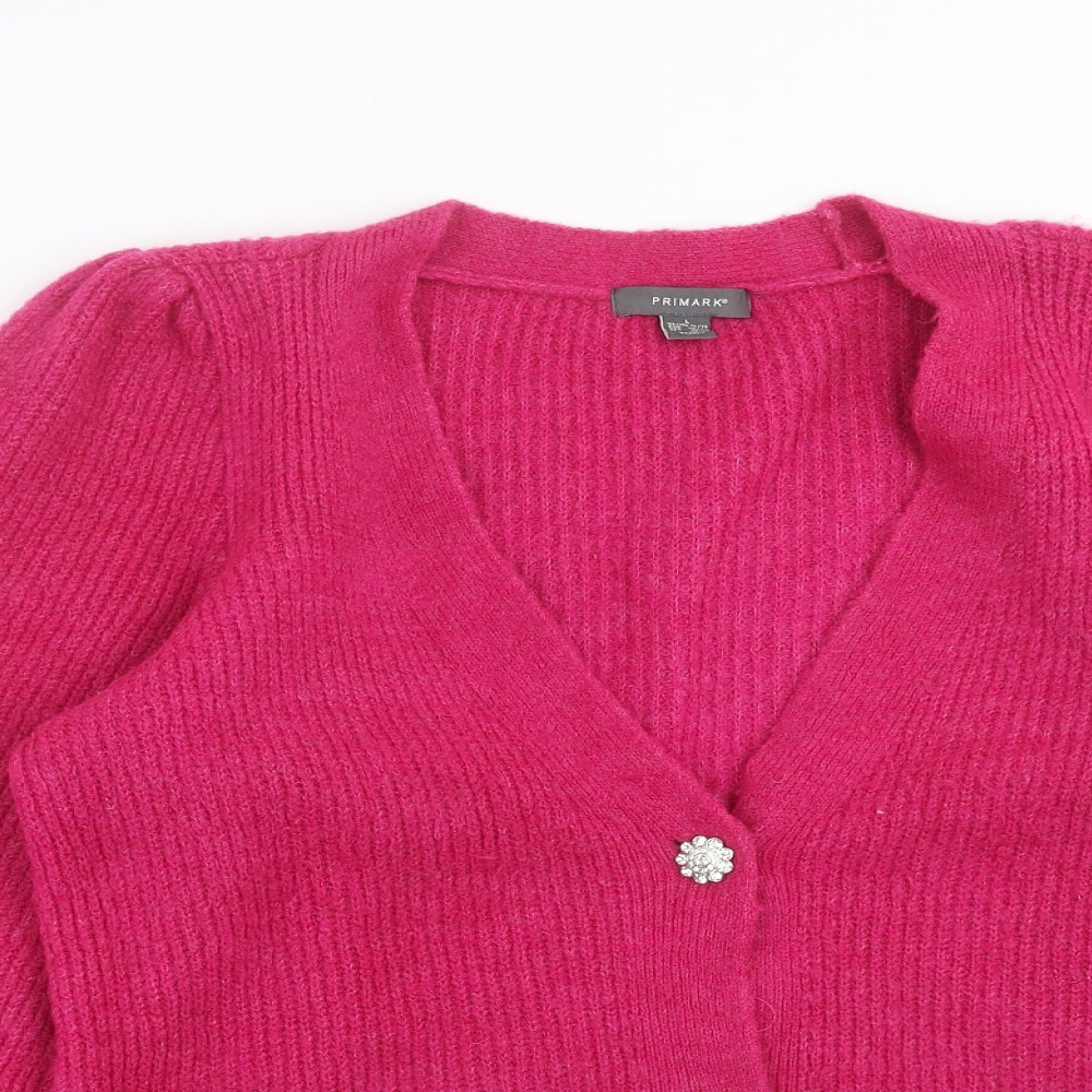 Primark Womens Pink  Knit Cardigan Jumper Size L