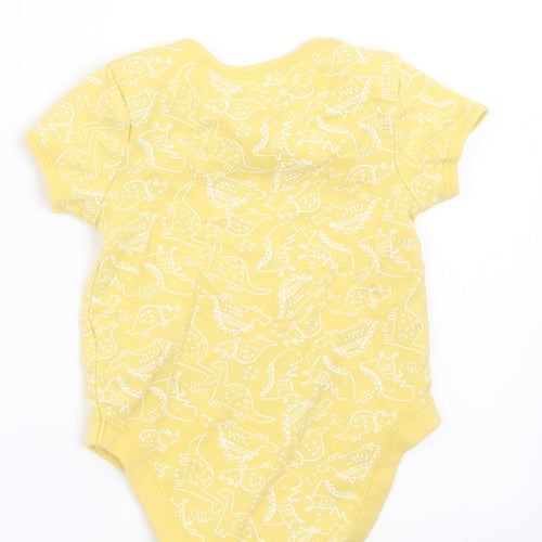 Primark Baby Yellow   Babygrow One-Piece Size 9-12 Months  - dinosaur