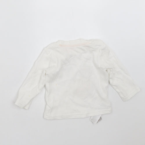 Primark Baby White   Basic T-Shirt Size 9-12 Months  - embroidered lion
