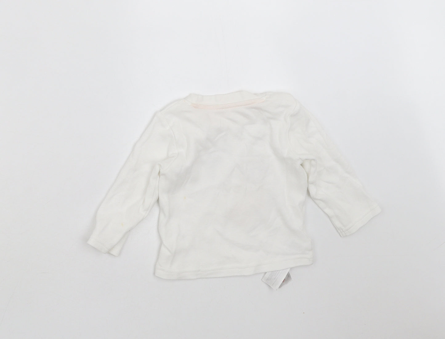 Primark Baby White   Basic T-Shirt Size 9-12 Months  - embroidered lion