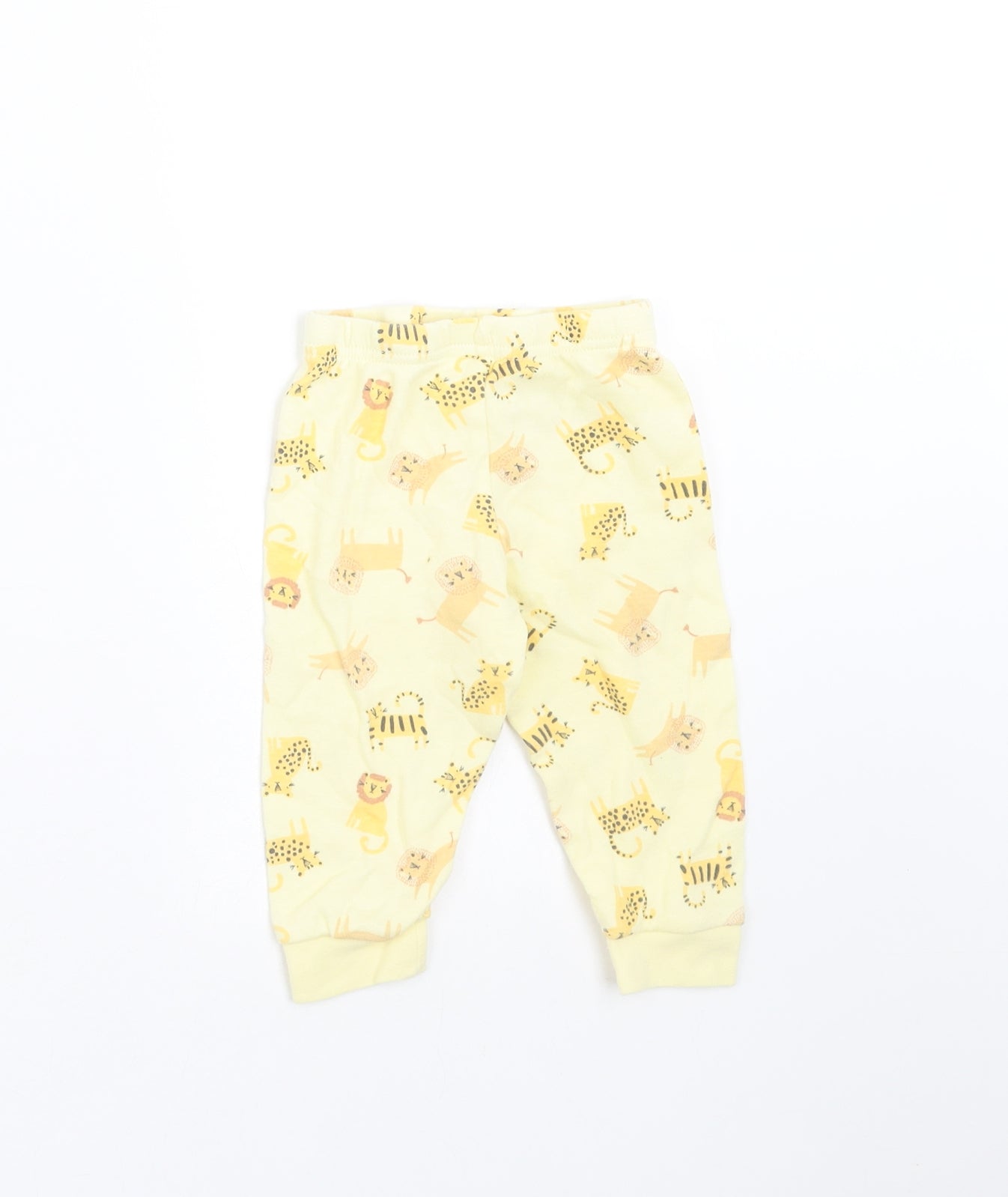 Primark Girls Yellow    Trousers Size 9-12 Months  - lion print