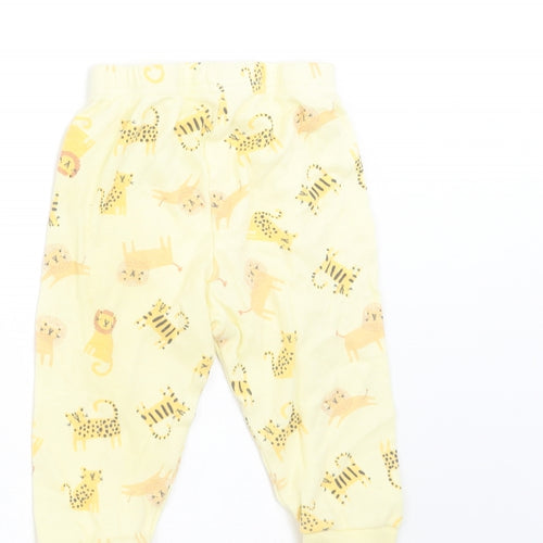 Primark Girls Yellow    Trousers Size 9-12 Months  - lion print