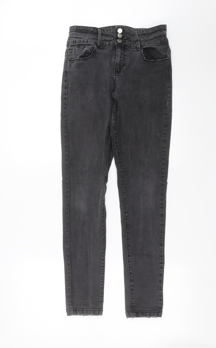 Primark Womens Grey Denim Skinny Jeans Size 12 L29 in