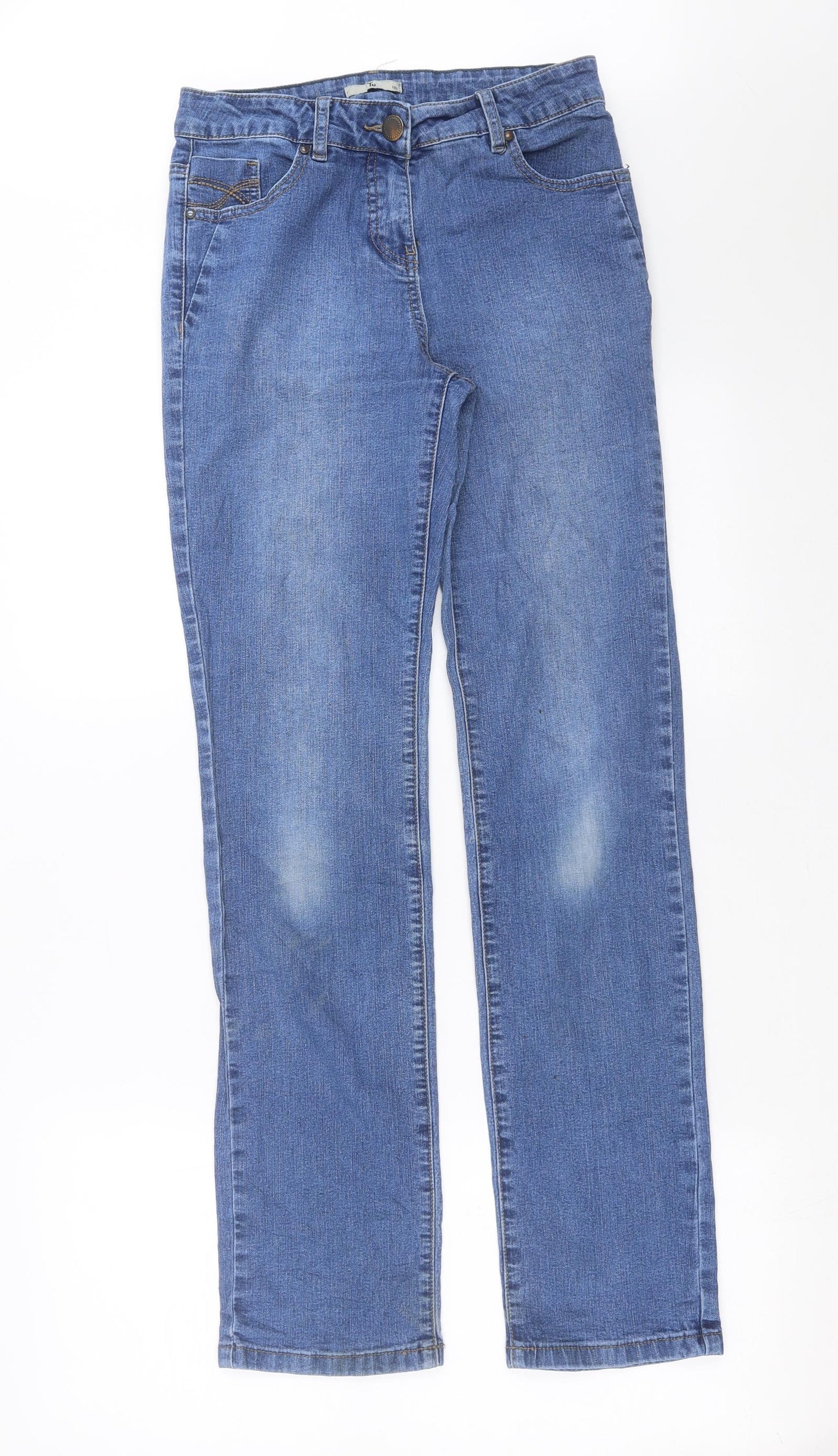TU Womens Blue  Denim Straight Jeans Size 10 L31 in