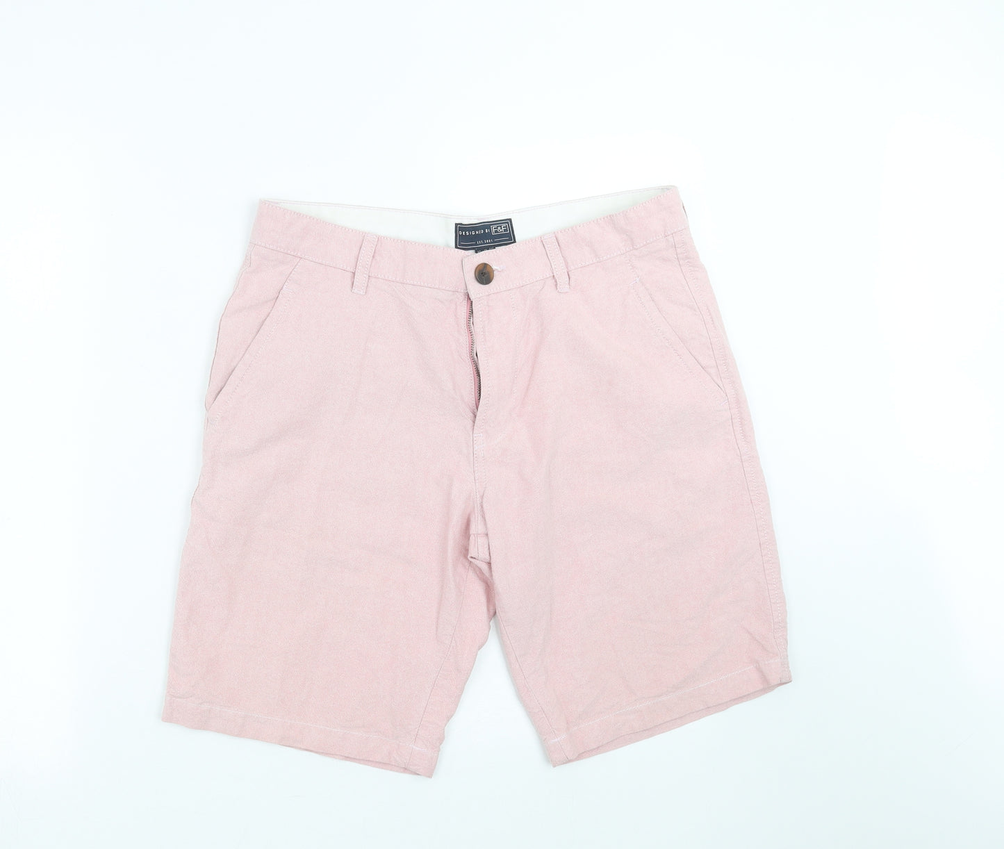 F&F Mens Pink   Chino Shorts Size 32 in