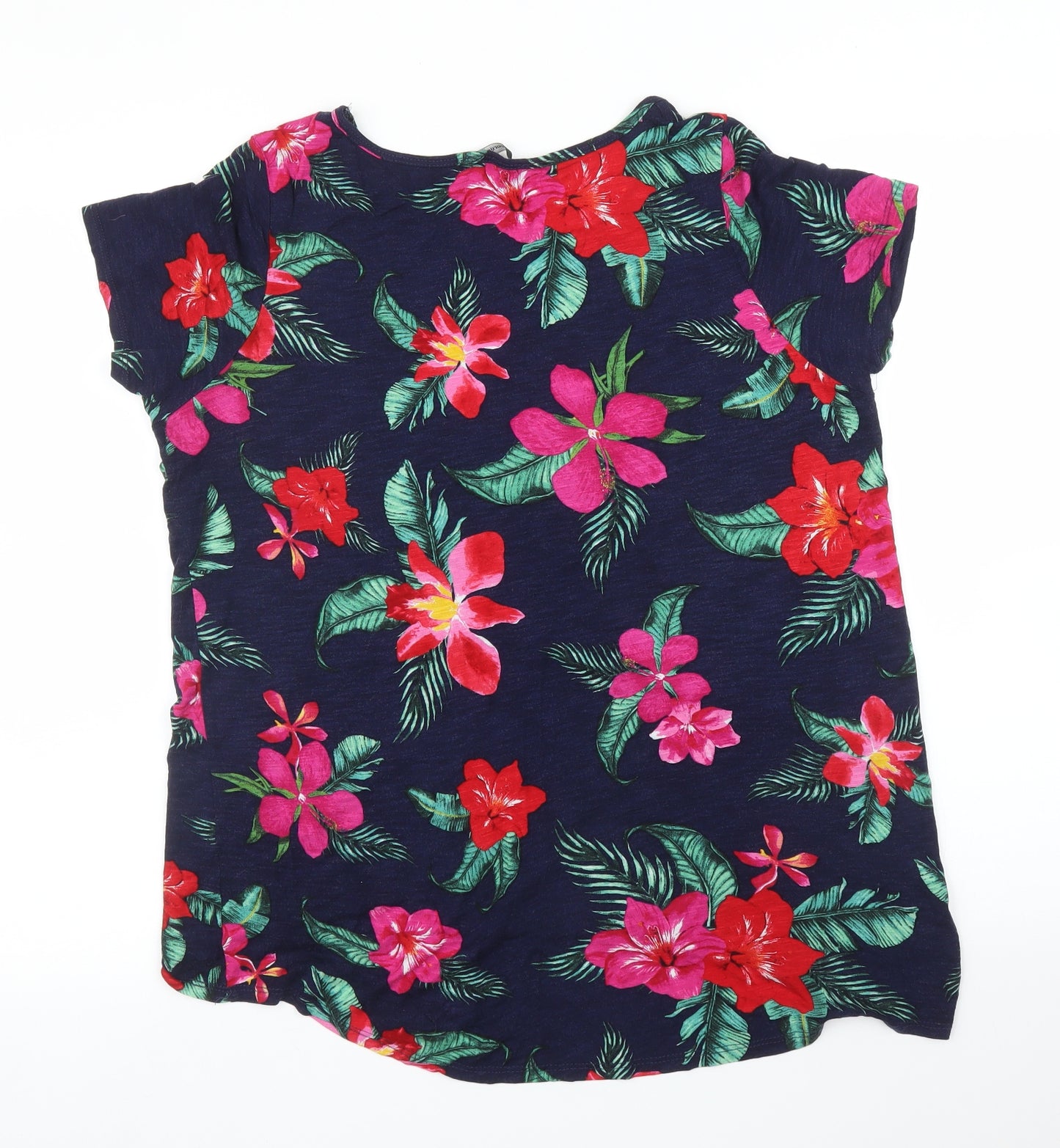 George Womens Blue Floral  Basic T-Shirt Size 18