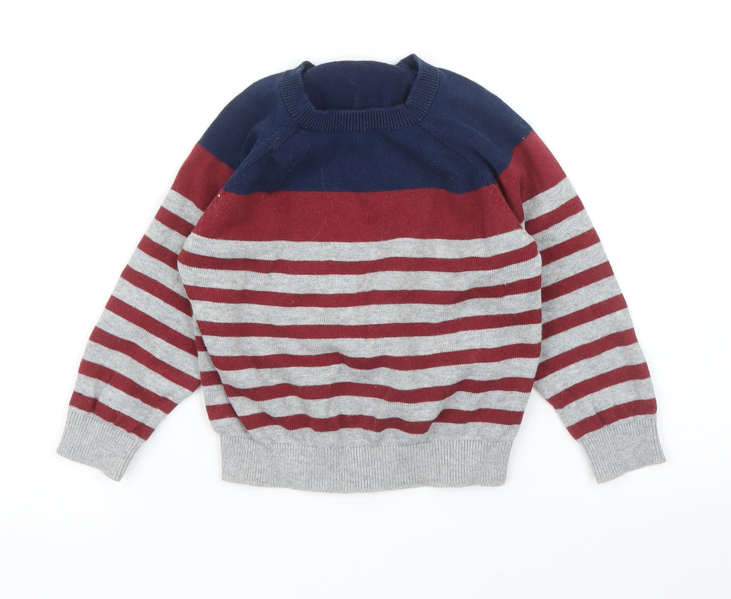 Matalan Boys Grey Striped  Pullover Jumper Size 12-18 Months