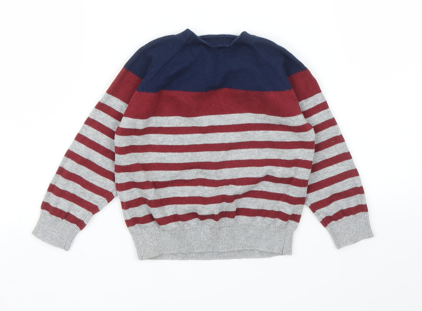 Matalan Boys Grey Striped  Pullover Jumper Size 12-18 Months