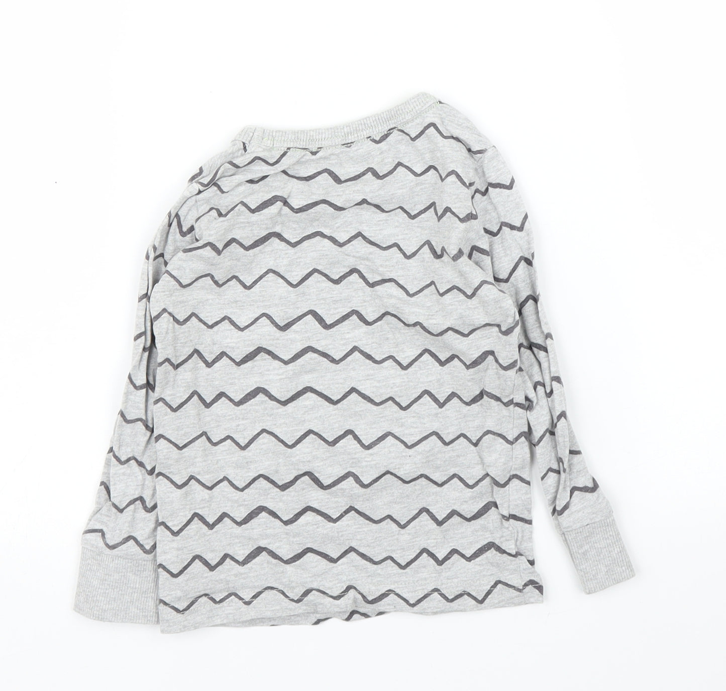 Mothercare Girls Grey Striped  Basic T-Shirt Size 12-18 Months