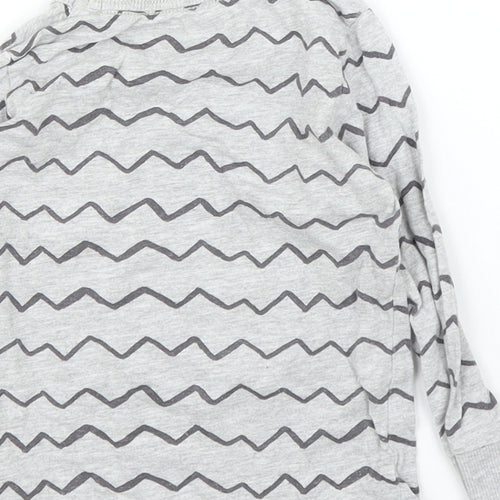 Mothercare Girls Grey Striped  Basic T-Shirt Size 12-18 Months