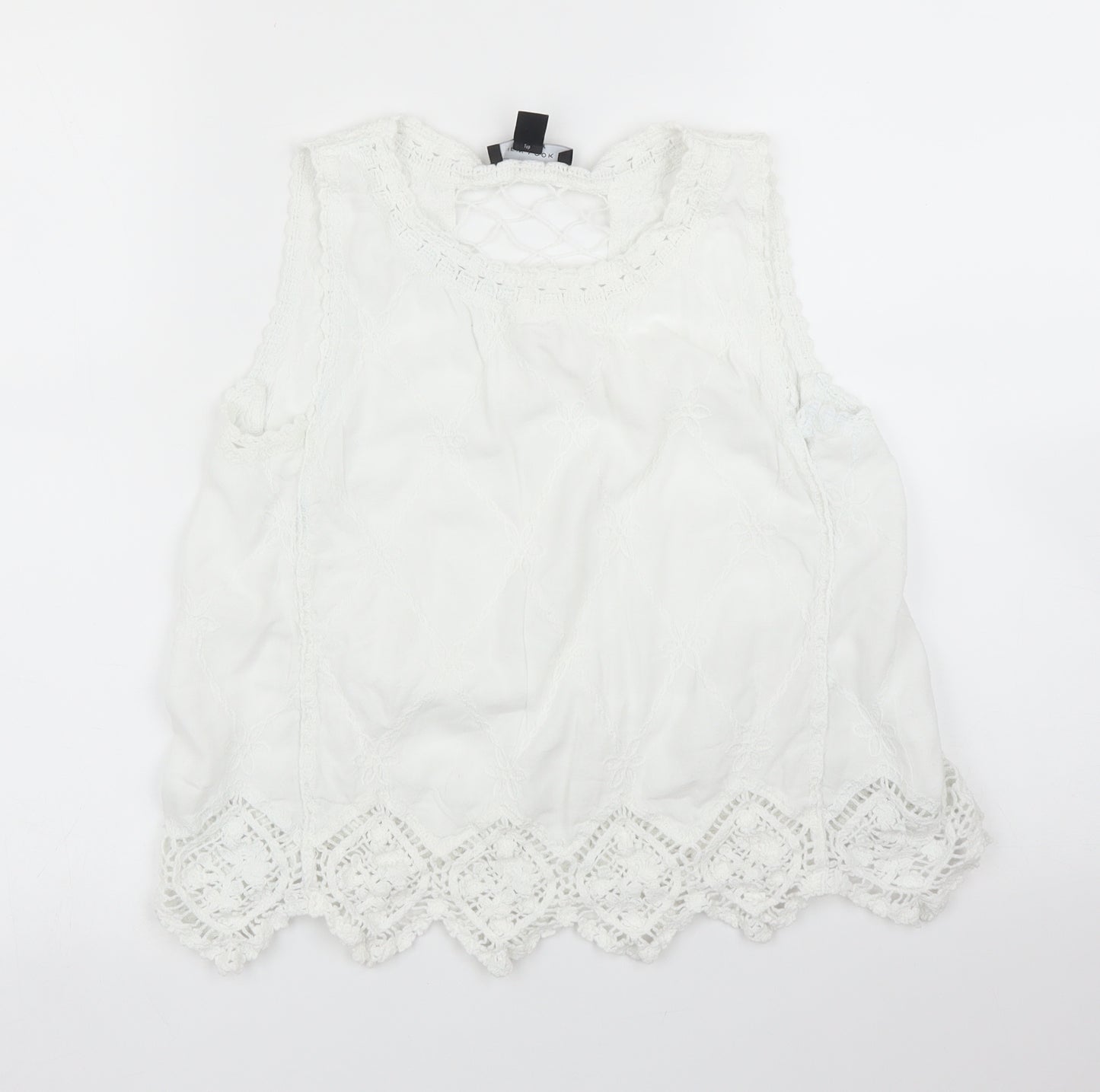 New Look Womens White Floral  Basic Blouse Size S