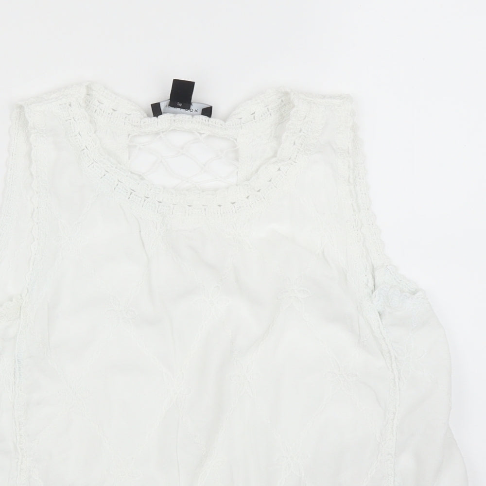 New Look Womens White Floral  Basic Blouse Size S